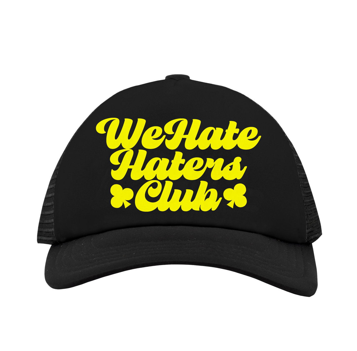 We Hate Haters Club Trucker Hat (Black/Yellow)