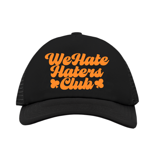 We Hate Haters Club Trucker (Black and Orange)