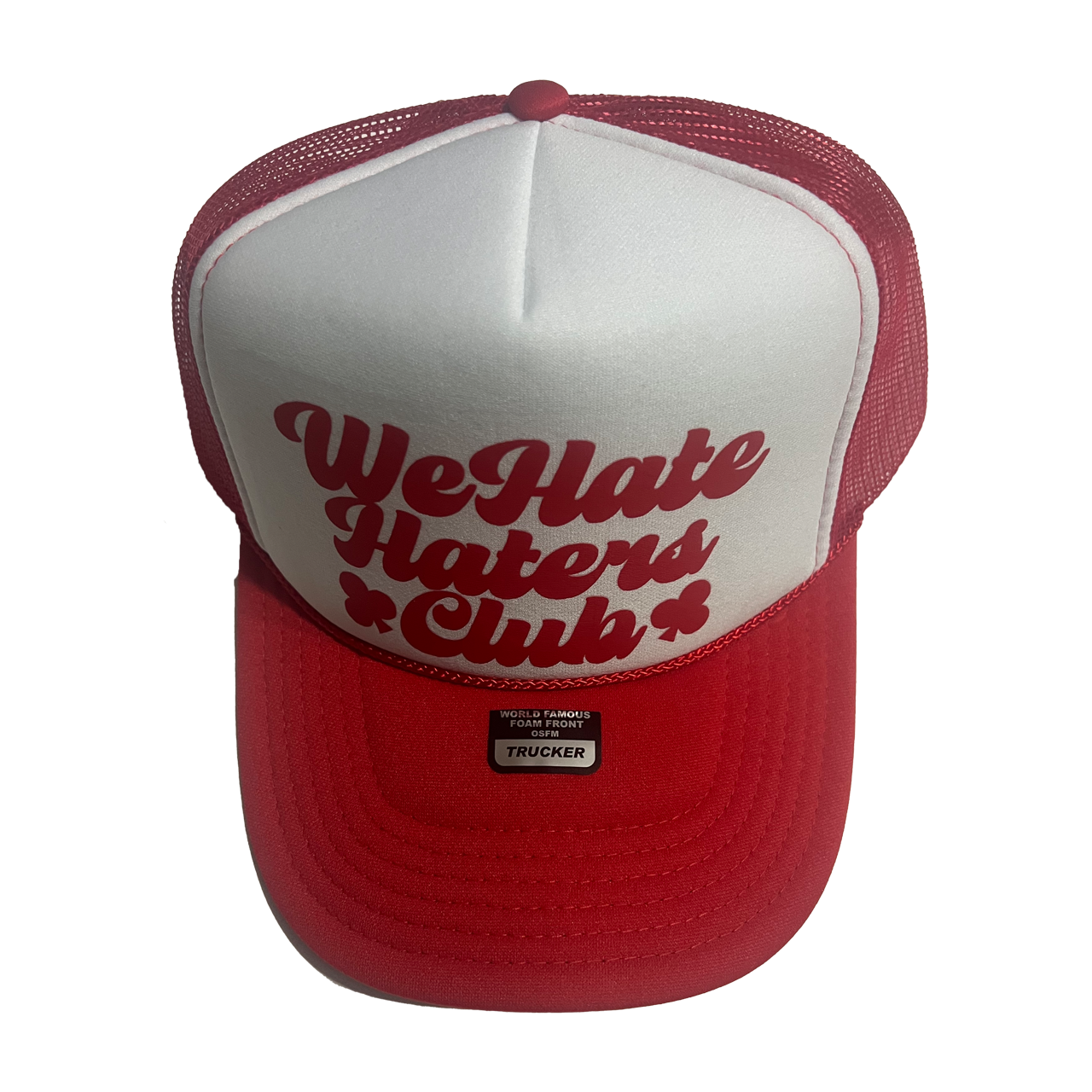 We Hate Haters Club Trucker Hat (Red/White)