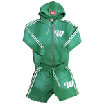 ##We Hate Haters Club Winner Shortset (Acid Wash Lucky Green/White)