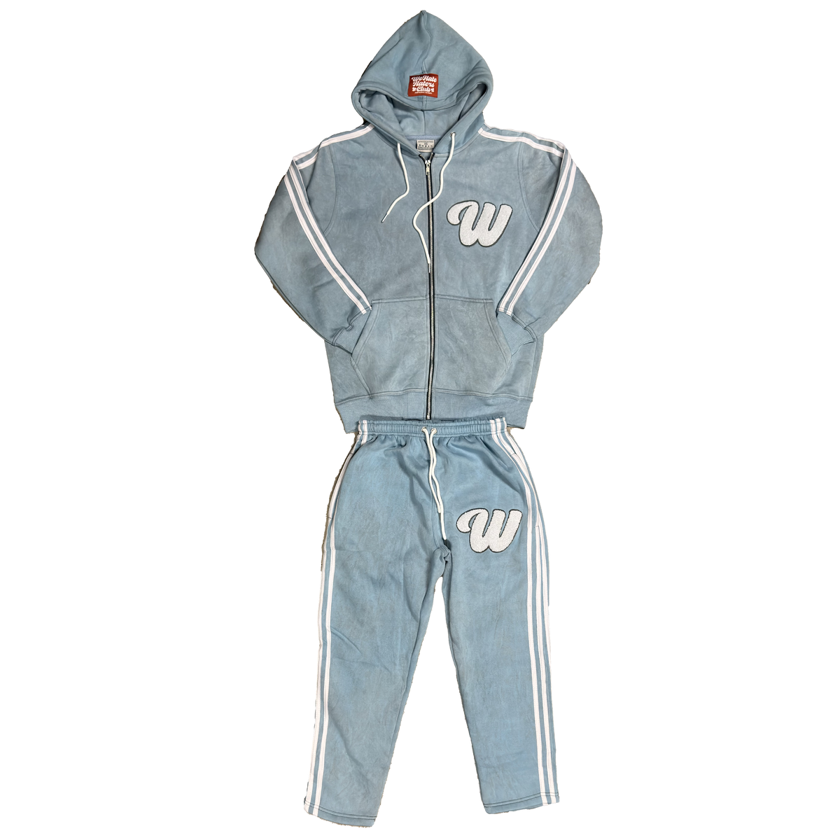 ##We Hate Haters Club Winner Set (Acid Wash Baby Blue/White/Grey)