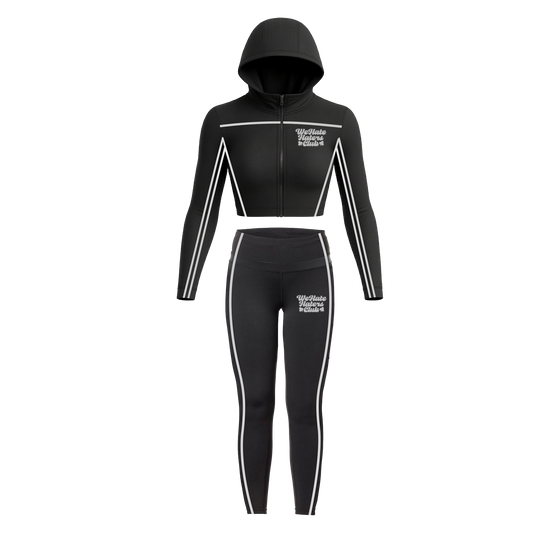 We Hate Haters Club Women's Compression 2 Piece Set (Black/White)