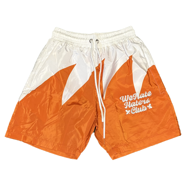 ##We Hate Haters Club Sharktooth Shorts (Orange/White)