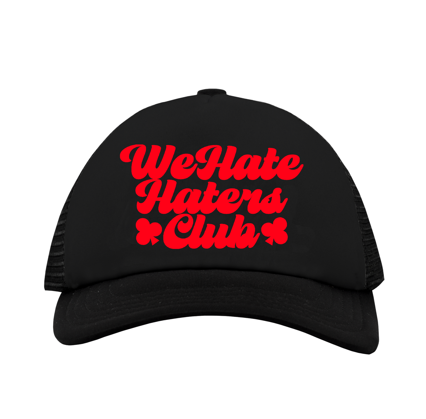 We Hate Haters Club Trucker Hat (Black/Red)