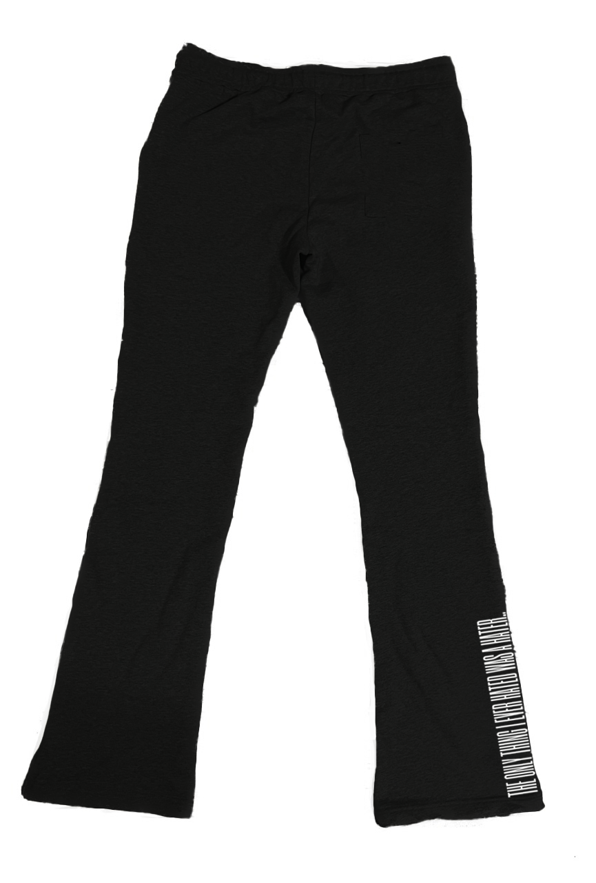 We Hate Haters Club Stacked Joggers (Black/White) – AUDACIOUS ACTIVITY