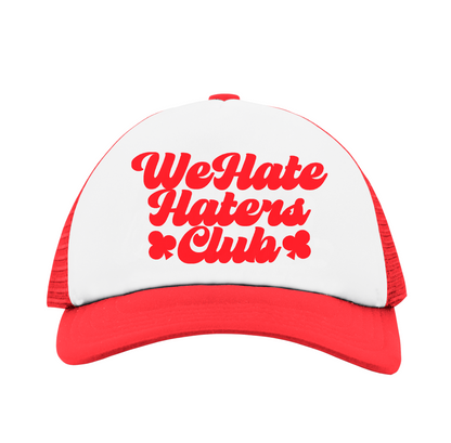 We Hate Haters Club Trucker Hat (Red/White)