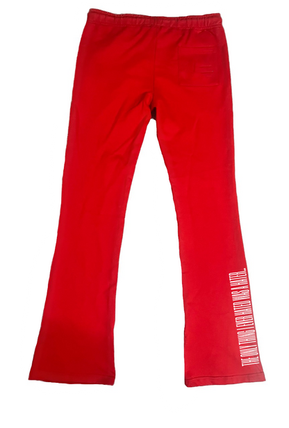 We Hate Haters Club Red Stacked Joggers